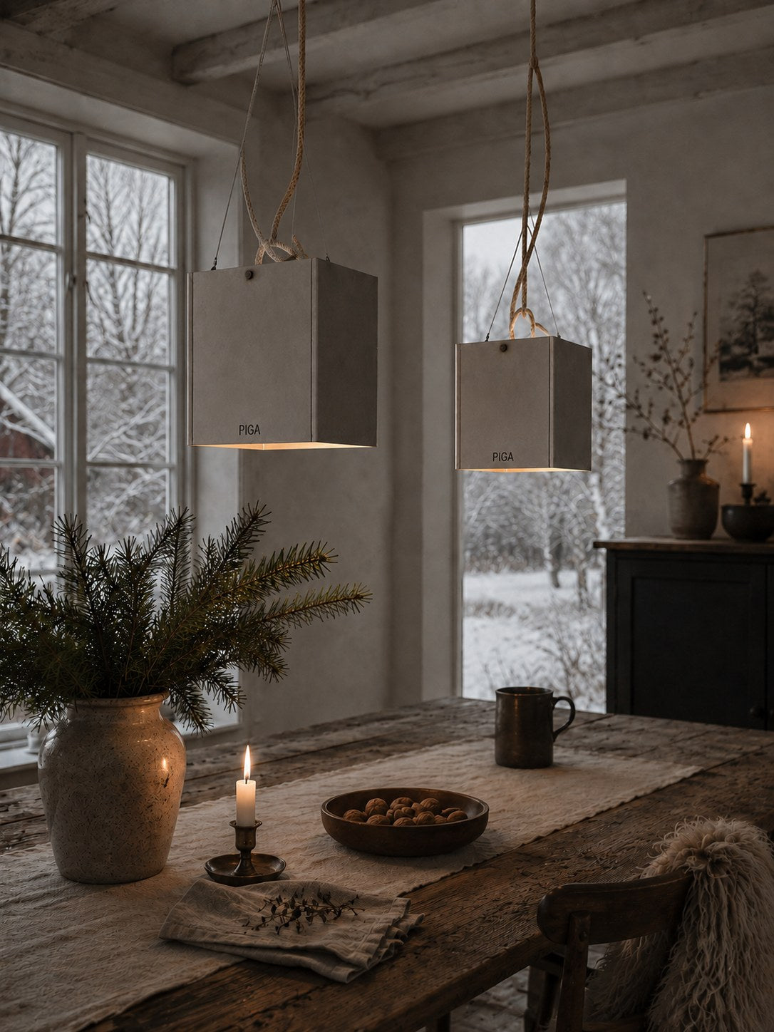 PIGA Lampskärm Stål - Taklampa L